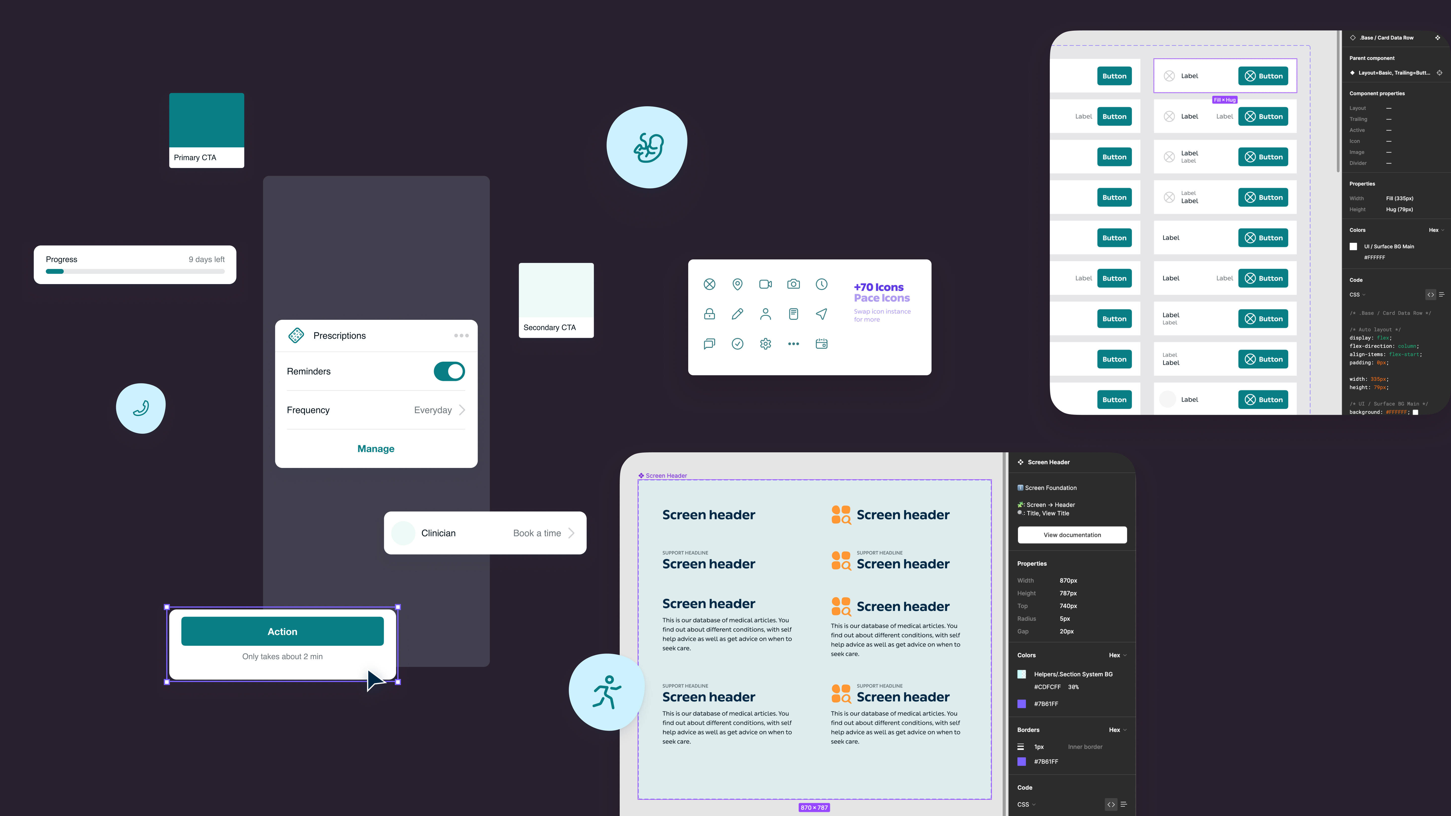 Kry design system — components and patterns